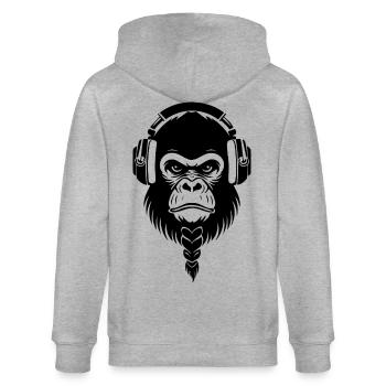 Cafe Relaxed Monkey Chemise de casque sans fil - Veste à capuche bio CULTIVATOR Stanley/Stella Unisexe - gris chiné - Dos - Luana (180cm)