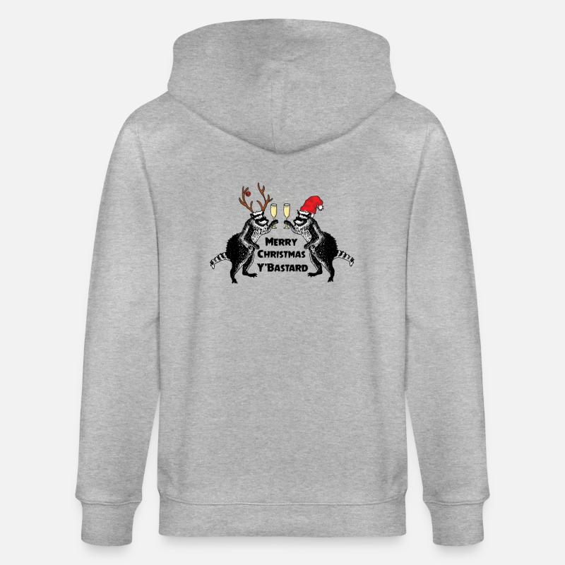 Weihnachts-Waschbären - Stanley/Stella Unisex Bio-Kapuzenjacke CULTIVATOR  - Grau meliert