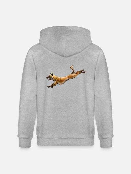 Belgian Shepherd Malinois - Stanley/Stella CULTIVATOR Unisex Organic Hooded Jacket - heather grey