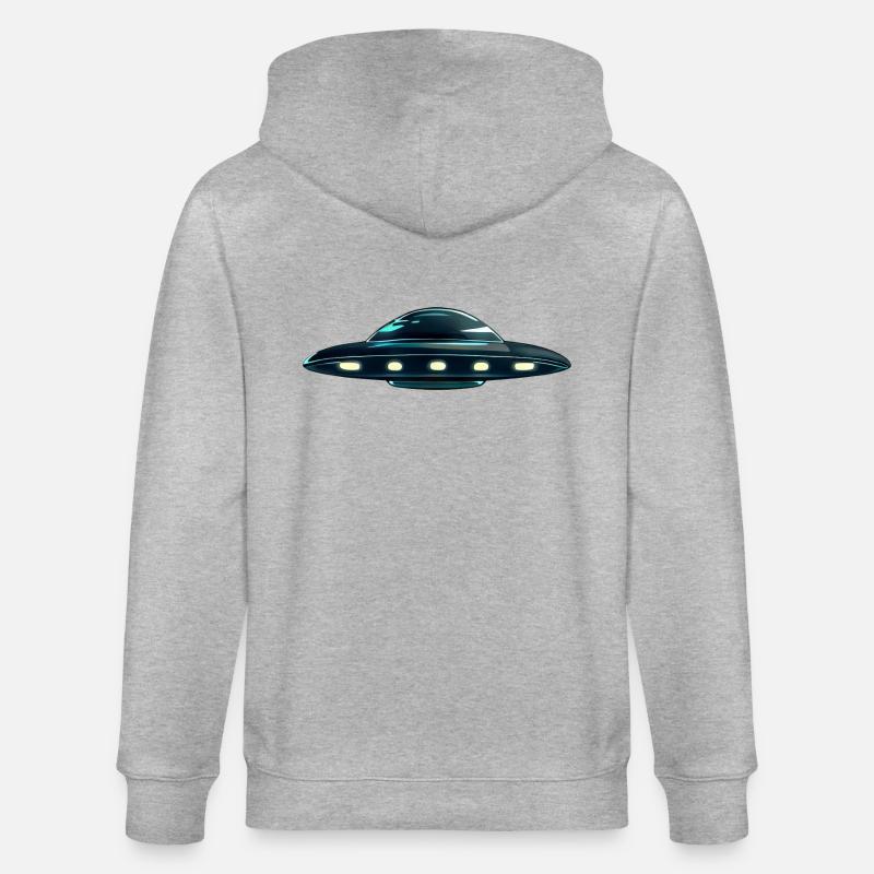 Soucoupe volante Alien uFO - Veste à capuche bio CULTIVATOR Stanley/Stella Unisexe - gris chiné