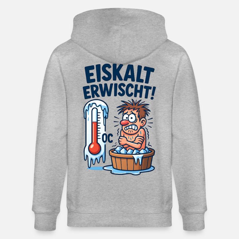 Eiskalt Erwischt Eisbaden  - Stanley/Stella Unisex Bio-Kapuzenjacke CULTIVATOR  - Grau meliert