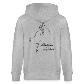 Altdeutscher Schäferhund Profil Hunde Wilsigns - Stanley/Stella Unisex Bio-Kapuzenjacke CULTIVATOR  - Grau meliert - Hinten - Luana (180cm)