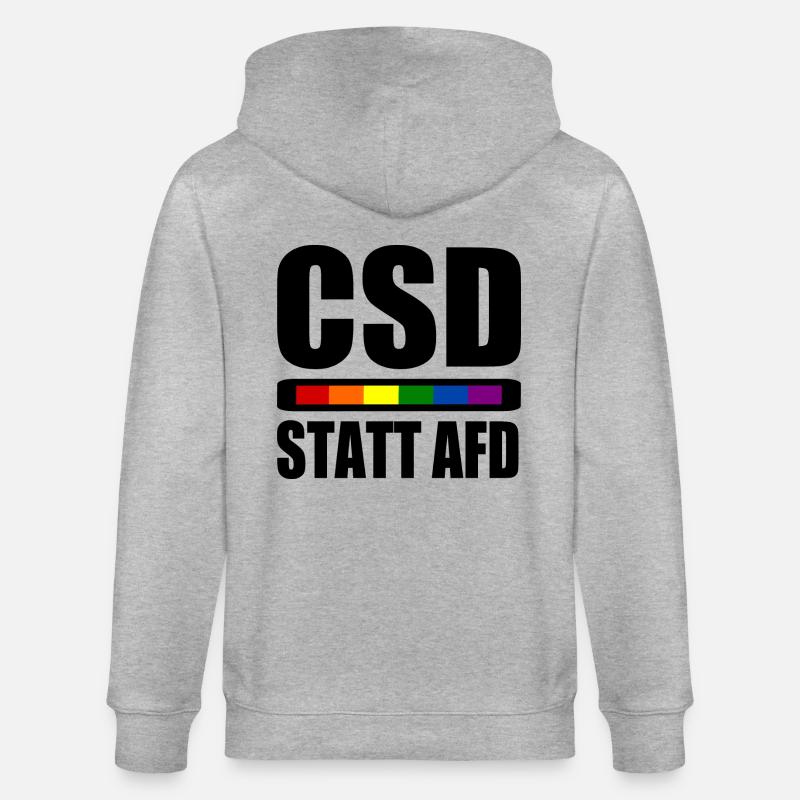 Csd statt afd - Stanley/Stella Unisex Bio-Kapuzenjacke CULTIVATOR  - Grau meliert