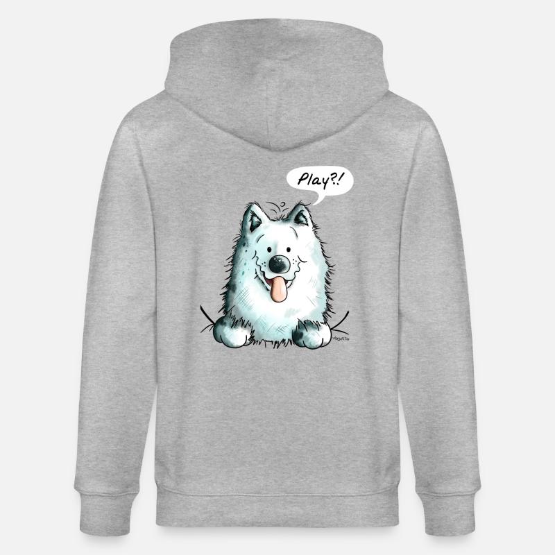 Samoyed Play - Samoyeds - Sabaka - Sobaka - Stanley/Stella CULTIVATOR  Unisex Organic Hooded Jacket - heather grey