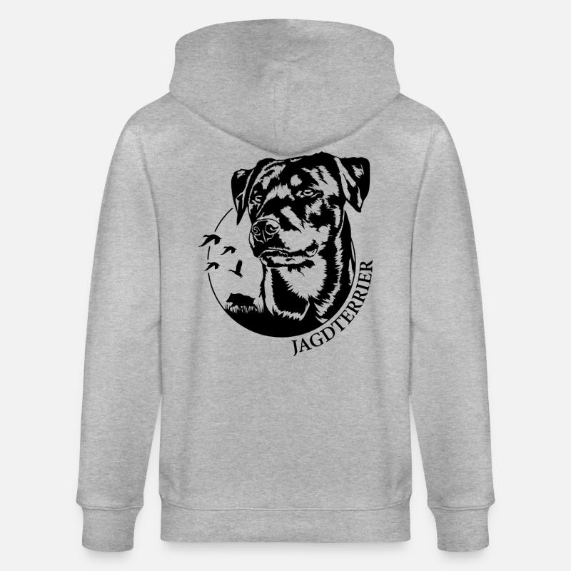 Jagdterrier Jagdhunde Jagdhund Hunde Wilsigns - Stanley/Stella Unisex Bio-Kapuzenjacke CULTIVATOR  - Grau meliert