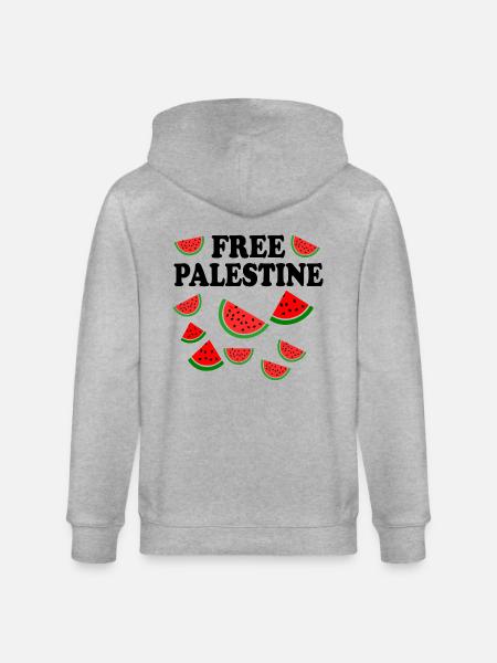 Free palestine - Stanley/Stella Unisex Bio-Kapuzenjacke CULTIVATOR  - Grau meliert