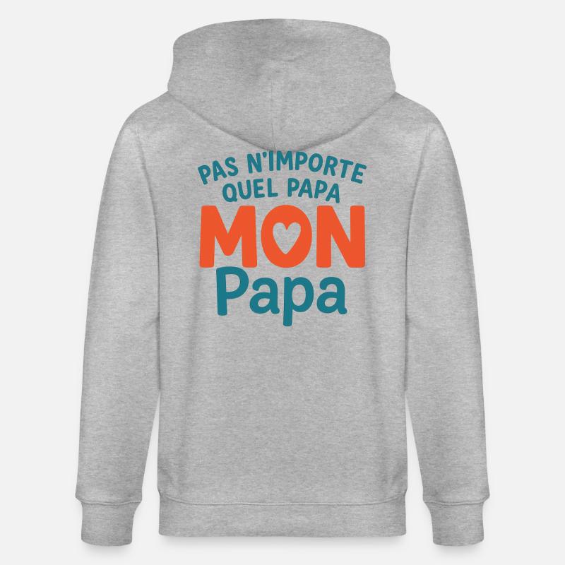 Mon Papa Unique  - Veste à capuche bio CULTIVATOR Stanley/Stella Unisexe - gris chiné