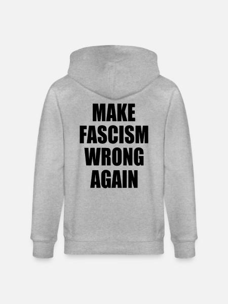 make fascism wrong again - Stanley/Stella Unisex Bio-Kapuzenjacke CULTIVATOR  - Grau meliert