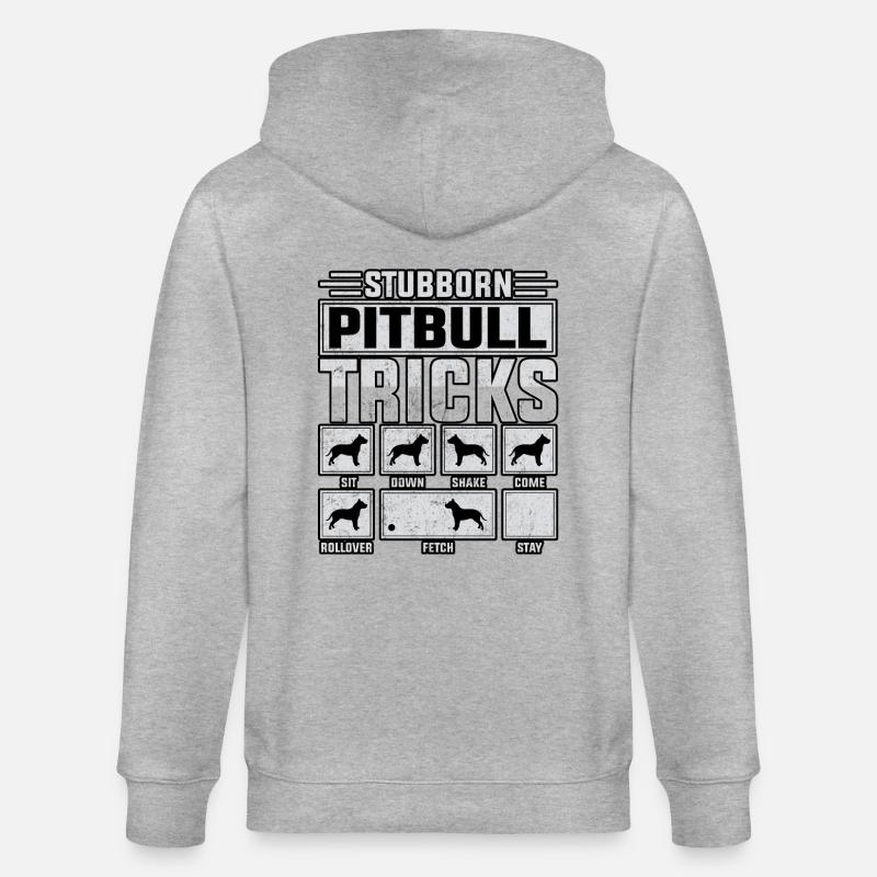 Stubborn pitbull tricks - Stanley/Stella Unisex Bio-Kapuzenjacke CULTIVATOR  - Grau meliert