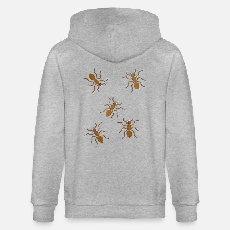fourmis insectes insecte fourmi - Veste à capuche bio CULTIVATOR Stanley/Stella Unisexe - gris chiné