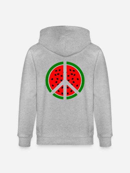 Symbole de paix pastèque - Veste à capuche bio CULTIVATOR Stanley/Stella Unisexe - gris chiné