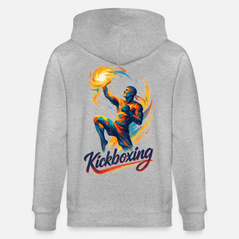 Kickboxing Boxer Fighter Dynamic Gift - Veste à capuche bio CULTIVATOR Stanley/Stella Unisexe - gris chiné