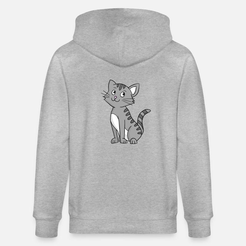 Graue Katze - Stanley/Stella Unisex Bio-Kapuzenjacke CULTIVATOR  - Grau meliert