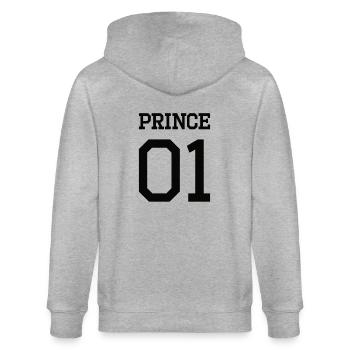 Prince 01 schwarz Shirt - Stanley/Stella Unisex Bio-Kapuzenjacke CULTIVATOR  - Grau meliert - Hinten - Luana (180cm)