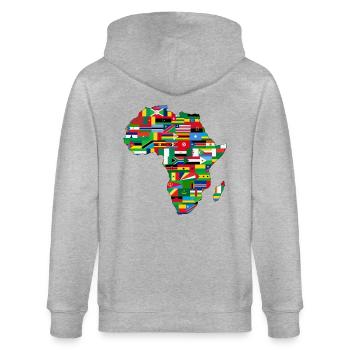 AFRIKA KONTINENT T-SHIRT - Stanley/Stella Unisex Bio-Kapuzenjacke CULTIVATOR  - Grau meliert - Hinten - Luana (180cm)