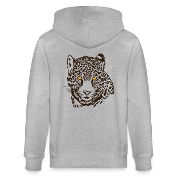 Jaguar Face Graphique Cool Big Cat Wild Animal Lover - Veste à capuche bio CULTIVATOR Stanley/Stella Unisexe - gris chiné - Dos - Luana (180cm)