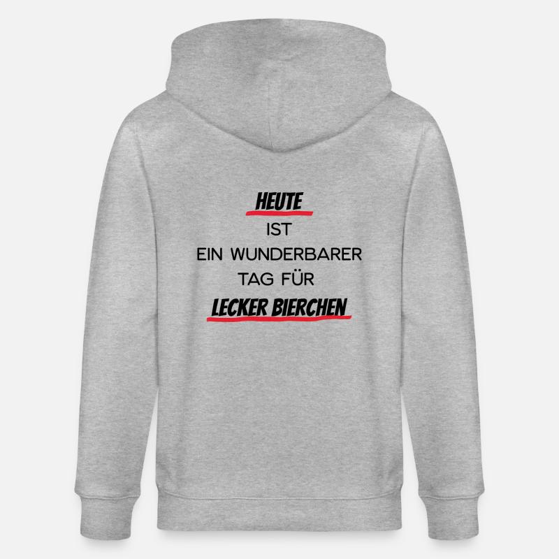 Heute lecker Bierchen - Stanley/Stella Unisex Bio-Kapuzenjacke CULTIVATOR  - Grau meliert