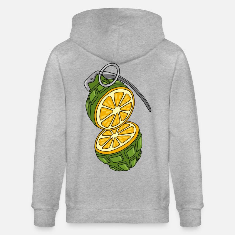 Die Granate ist eine Orange. - Stanley/Stella Unisex Bio-Kapuzenjacke CULTIVATOR  - Grau meliert