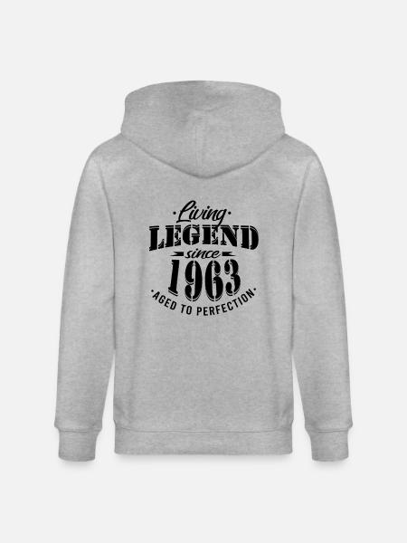 Living legend since 1963 Sayings - Stanley/Stella CULTIVATOR Unisex Organic Hooded Jacket - heather grey