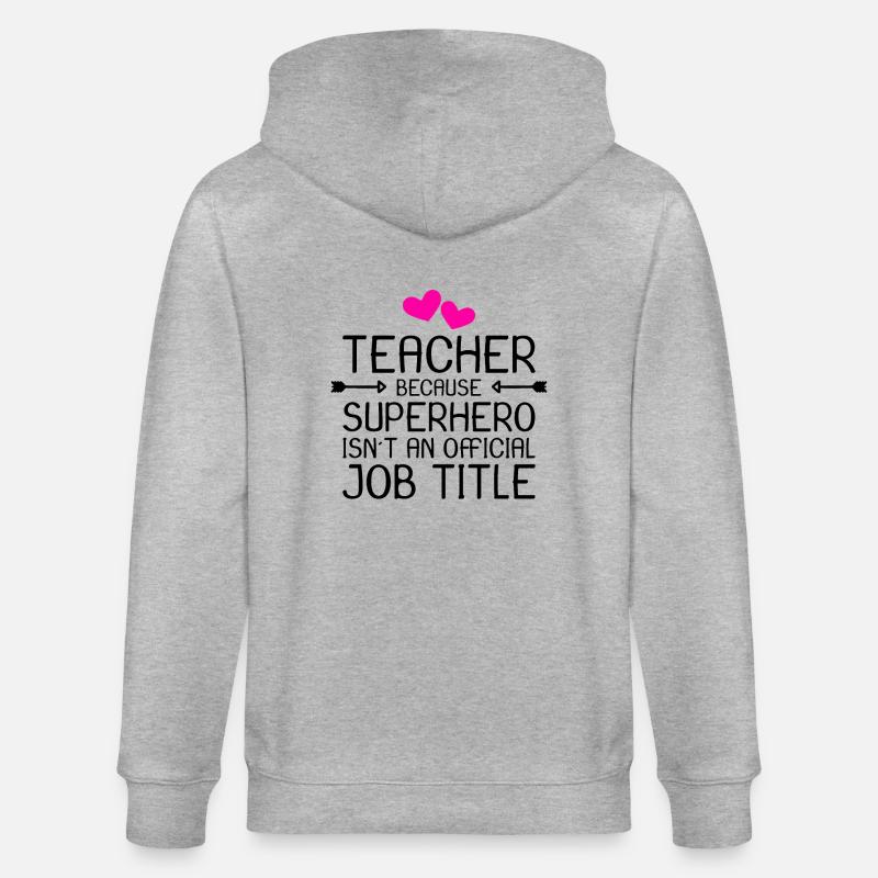 Lehrer Superheld Geschenk - Stanley/Stella Unisex Bio-Kapuzenjacke CULTIVATOR  - Grau meliert