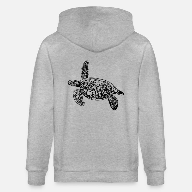 Schildkröte - Vector Design - Stanley/Stella Unisex Bio-Kapuzenjacke CULTIVATOR  - Grau meliert