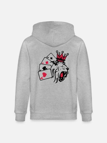 king king poker lion1 - Stanley/Stella CULTIVATOR  Unisex Organic Hooded Jacket - heather grey