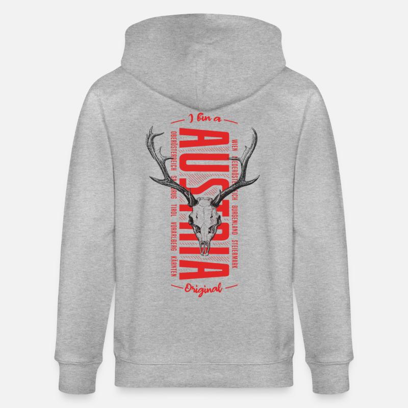 I bin a Austrian Original - Stanley/Stella Unisex Bio-Kapuzenjacke CULTIVATOR  - Grau meliert