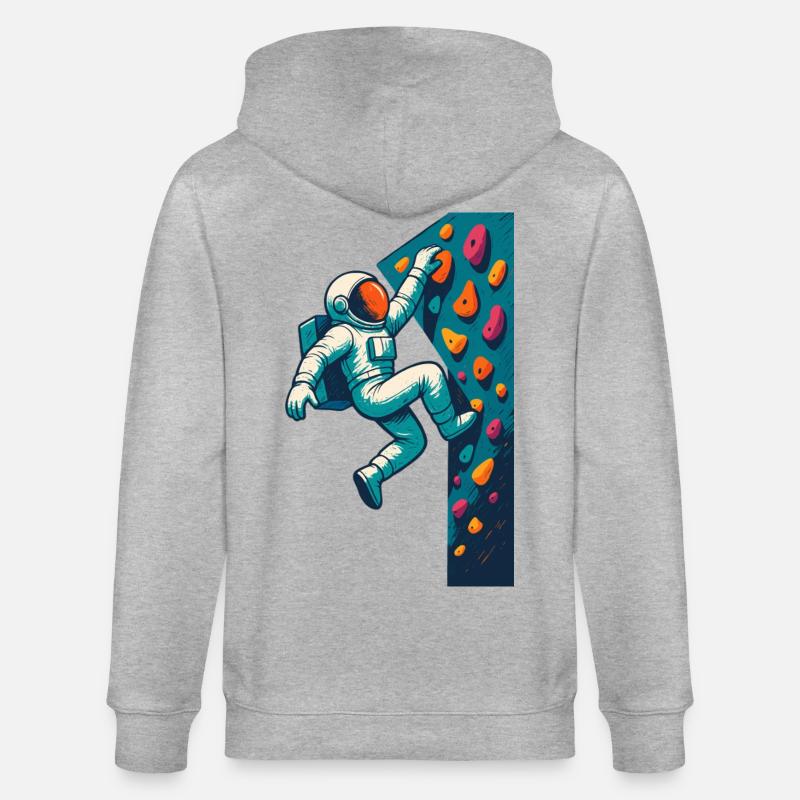Bouldering Astronaut Hovering Easy Climbing Gesche - Stanley/Stella CULTIVATOR Unisex Organic Hooded Jacket - heather grey