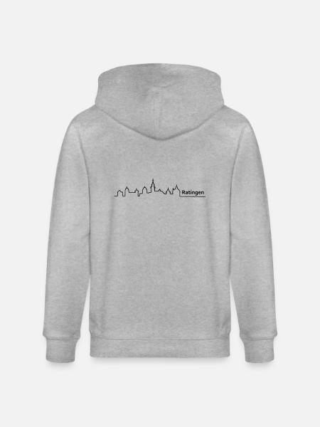 ratingen skyline - Stanley/Stella Unisex Bio-Kapuzenjacke CULTIVATOR  - Grau meliert