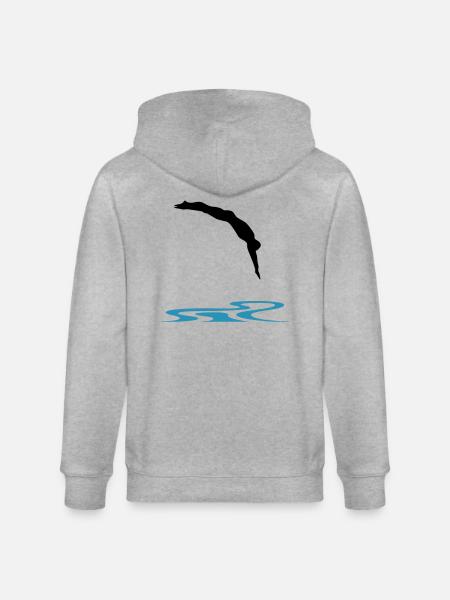 Swimming, Swimmer - Stanley/Stella CULTIVATOR Unisex Organic Hooded Jacket - heather grey