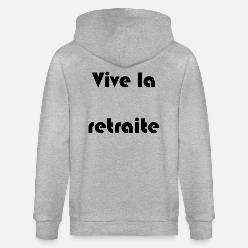 RETRAITE. RETRAITE. RETRAITEE. RETRAITE - Veste à capuche bio CULTIVATOR Stanley/Stella Unisexe - gris chiné