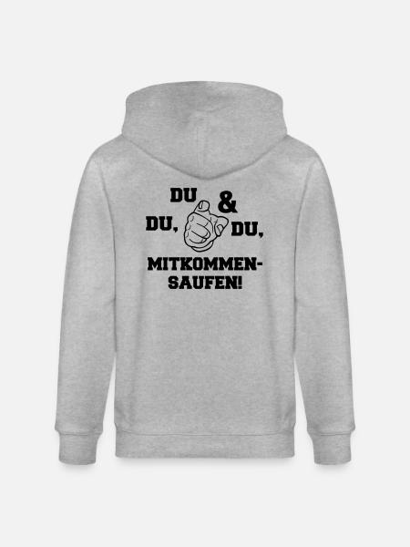 mitkommen_saufen - Stanley/Stella Unisex Bio-Kapuzenjacke CULTIVATOR  - Grau meliert