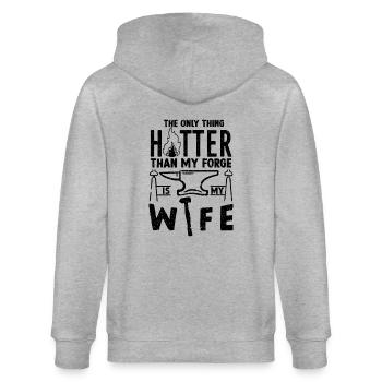 Hotter Than My Forge - Metalsmith Humor - Stanley/Stella CULTIVATOR  Unisex Organic Hooded Jacket - heather grey - Back - Luana (180cm)
