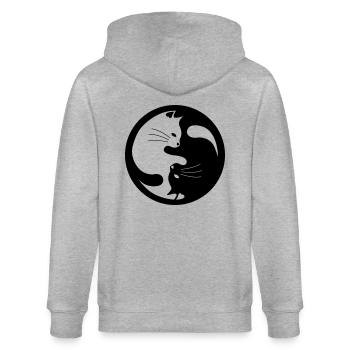 ying yang cats - Stanley/Stella Unisex Bio-Kapuzenjacke CULTIVATOR  - Grau meliert - Hinten - Luana (180cm)