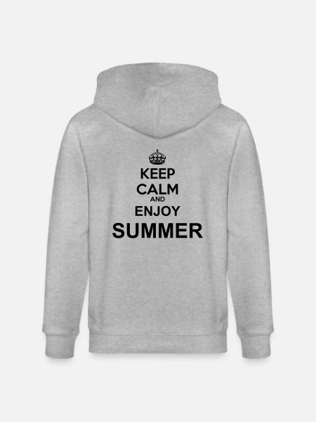 keep calm enjoy summer - Stanley/Stella CULTIVATOR  Unisex Organic Hooded Jacket - heather grey