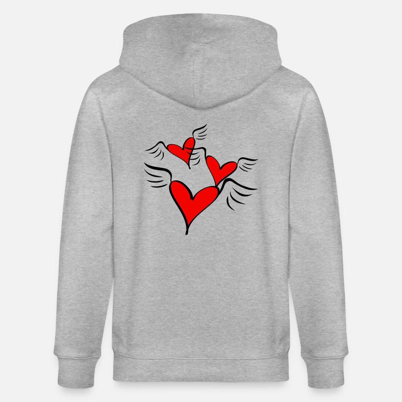 coeurs voler l'amour - Veste à capuche bio CULTIVATOR Stanley/Stella Unisexe - gris chiné