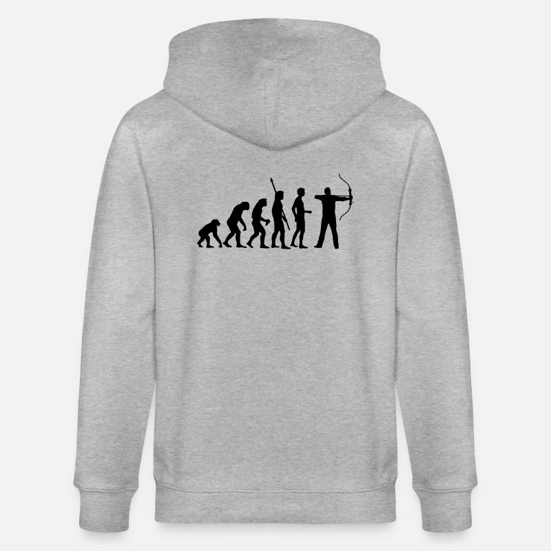 evolution_bogenschiessen - Stanley/Stella Unisex Bio-Kapuzenjacke CULTIVATOR  - Grau meliert