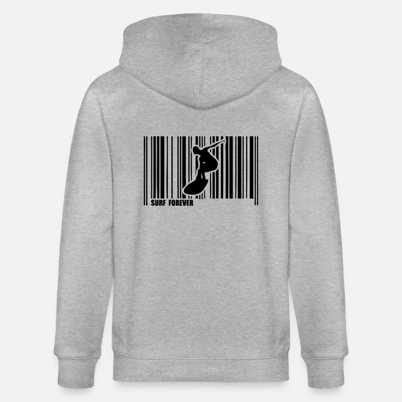 code barre surf - Veste à capuche bio CULTIVATOR Stanley/Stella Unisexe - gris chiné