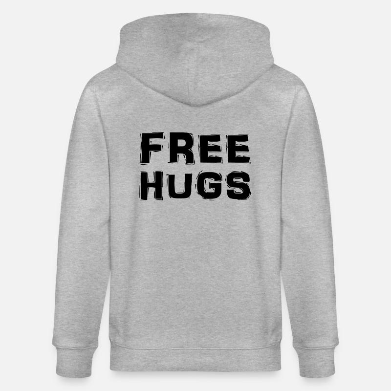 Free Hugs - Stanley/Stella Unisex Bio-Kapuzenjacke CULTIVATOR  - Grau meliert