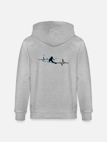 Winter - Skifahrer Puls - Stanley/Stella Unisex Bio-Kapuzenjacke CULTIVATOR - Grau meliert