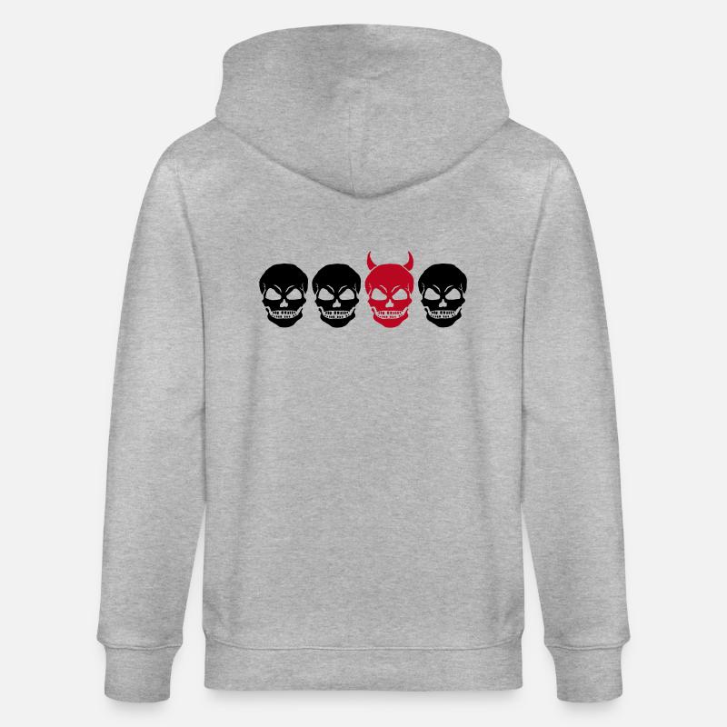 DIFFERENT SKULL2 -2C - Stanley/Stella Unisex Bio-Kapuzenjacke CULTIVATOR  - Grau meliert