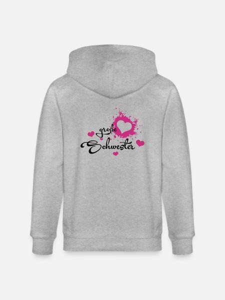 Große Schwester - Stanley/Stella Unisex Bio-Kapuzenjacke CULTIVATOR - Grau meliert