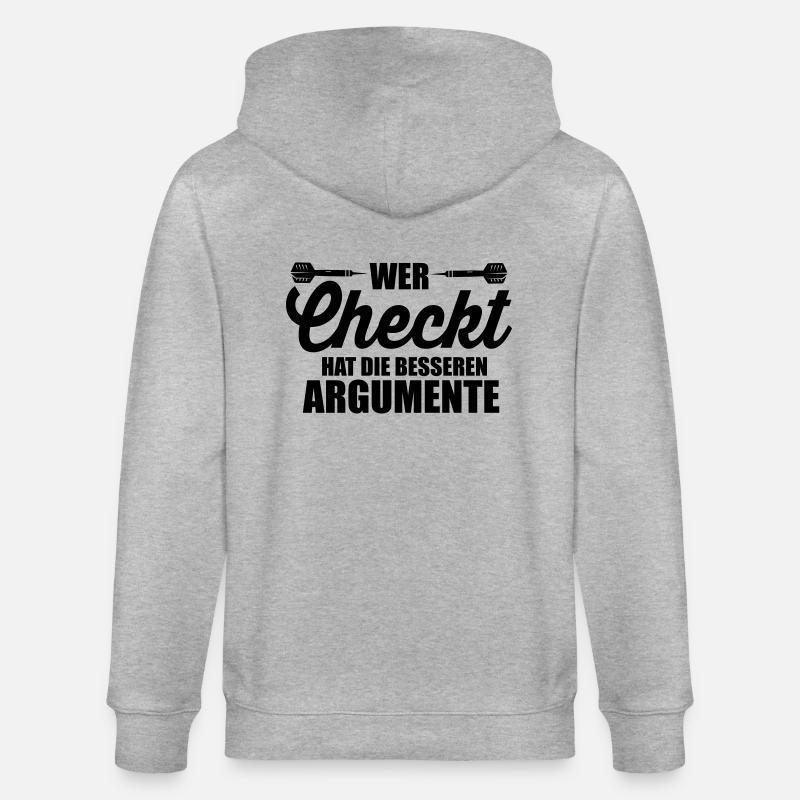 Darts Wer checkt hat Argumente - Stanley/Stella Unisex Bio-Kapuzenjacke CULTIVATOR  - Grau meliert
