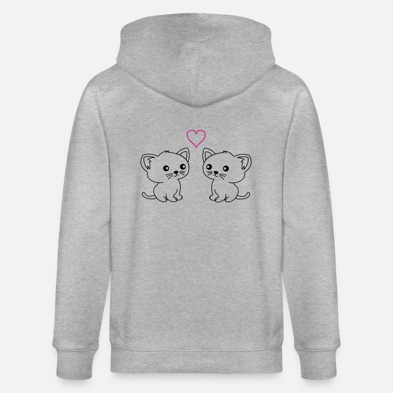 Les chats mignons adorent - Veste à capuche bio CULTIVATOR Stanley/Stella Unisexe - gris chiné