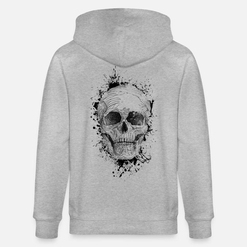 Schädel - Stanley/Stella Unisex Bio-Kapuzenjacke CULTIVATOR  - Grau meliert