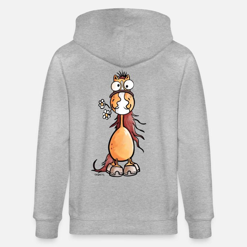 Da steht ein Pferdchen - Stanley/Stella Unisex Bio-Kapuzenjacke CULTIVATOR  - Grau meliert