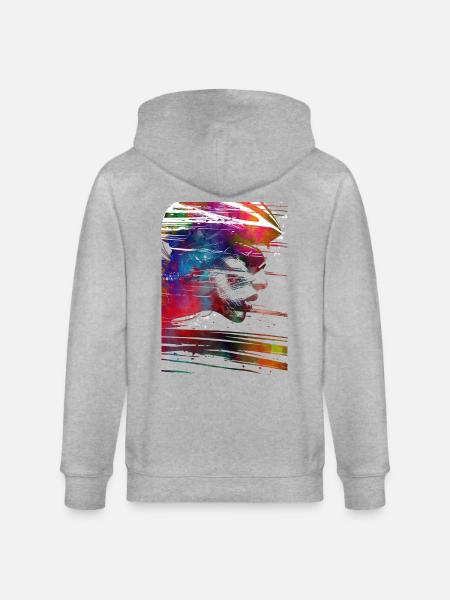 Sport cycling art - Stanley/Stella CULTIVATOR  Unisex Organic Hooded Jacket - heather grey