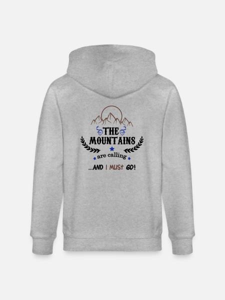 the mountains are calling 02 - Stanley/Stella CULTIVATOR Unisex Organic Hooded Jacket - heather grey
