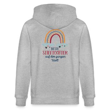 Beste Stieftochter Bonustochter Stiefkind Tochter - Stanley/Stella Unisex Bio-Kapuzenjacke CULTIVATOR  - Grau meliert - Hinten - Luana (180cm)