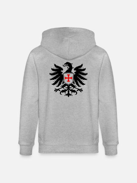 Adler Templer Kreuz - Stanley/Stella CULTIVATOR Unisex Organic Hooded Jacket - heather grey